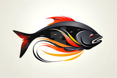 vector style captured fish