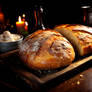 homemade bread baked in the oven