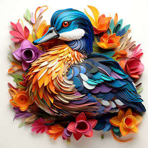 a paper art work of duck