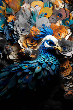 Peacock made of colourful clay - Phone Wallpapers