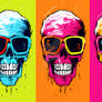 A pop art with skulls