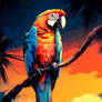 single macaw bird standing in tree 4