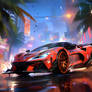 Animated cars, sleek metallic bodies with vibrant2