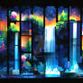 Rainbow Waterfall Splash series, Abstract Inspirat