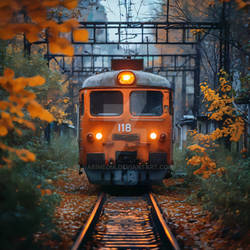 diesel locomotive on the railway