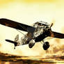 engraving vintage photo of airplane in the style o