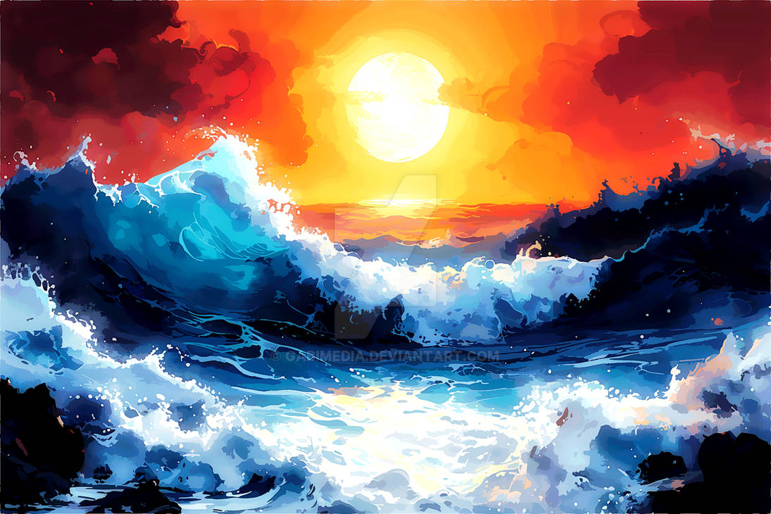 Deviantart Ocean Background a rocky ocean shoreline, concept art (HD Wallpaper by GabiMedia on ...