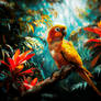 Portrait of a gorgeous yellow moon cheek conure pa