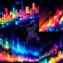 Rainbow Color Splash series, Fractal paint backgro