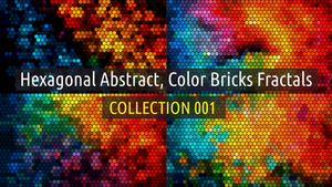 8K, 4K, Hexagonal abstract, color bricks