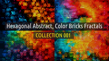 8K, 4K, Hexagonal abstract, color bricks