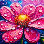 Pink Flower With Dew Drops 2