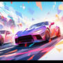 rainbow Animated cars