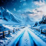 Digital Art Snow Road