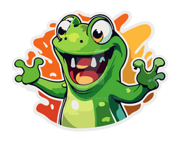 Screaming froggy cute cartoon character 2