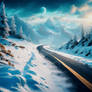 Digital Art, Snow on Road 2