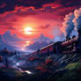 Digital art - Steam locomotive #AIartCamera