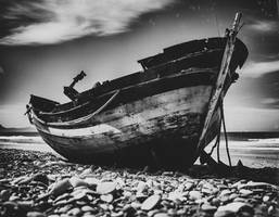 Black and White - Abandoned Old Boat