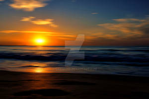 Sunrise at the black sea, View from the pontoon
