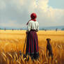 A pastoral oil painting