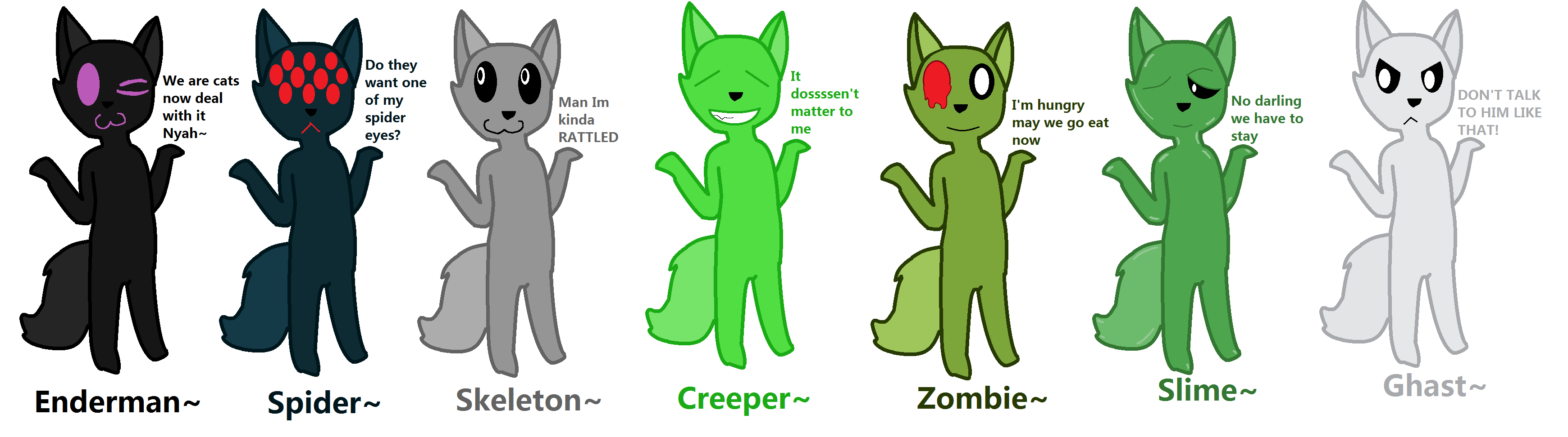 Mob Cat Minecraft mob cats by Drawingizlafe on DeviantArt