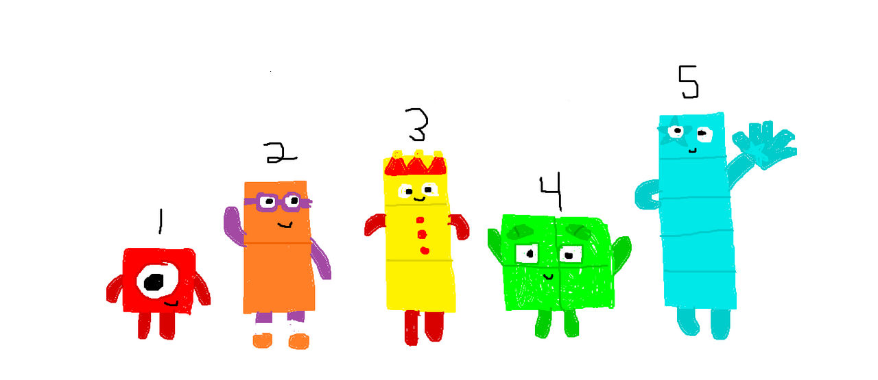 Numberblocks 1-5 by Dabqueengirl on DeviantArt