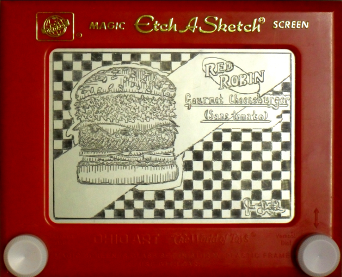 Cheeseburger etchasketch