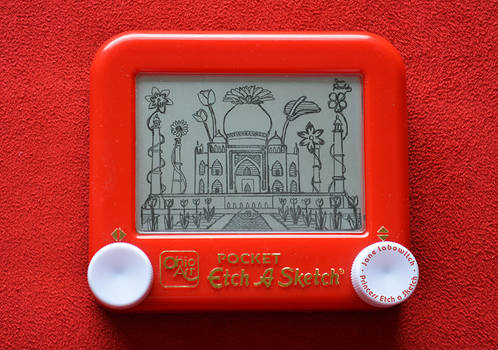 Taj Mahal Flowers Etch A Sketch