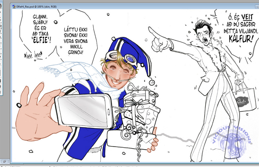 WIP - Coloring Take A Elfie by Shinjuchan