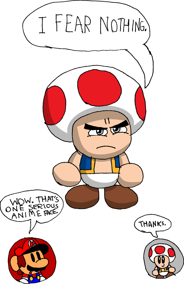 Scared Toadstool Toad fears nothing by ToonTrev on DeviantArt
