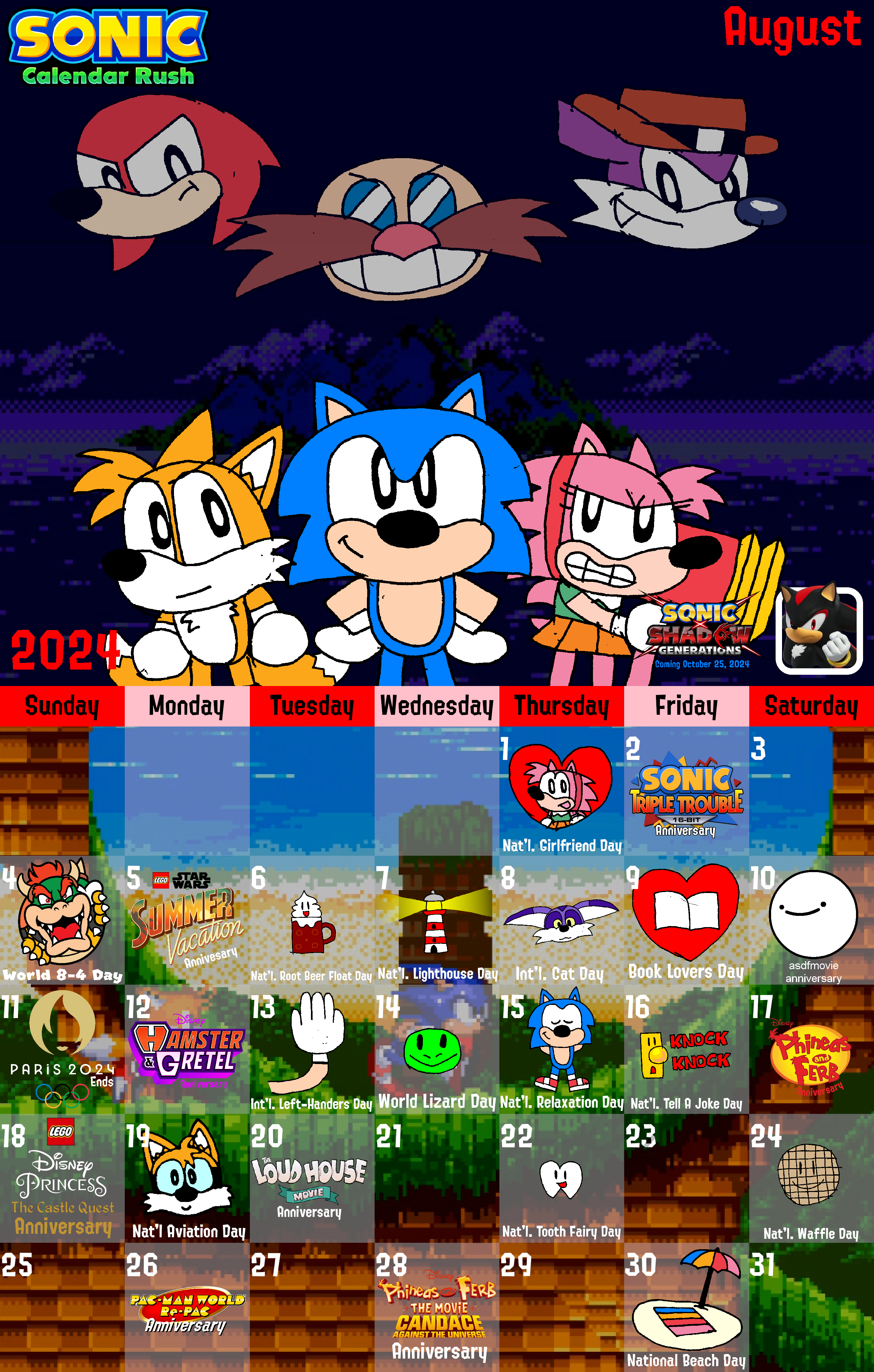 Sonic Calendar Rush Act 8 August by ToonTrev on DeviantArt