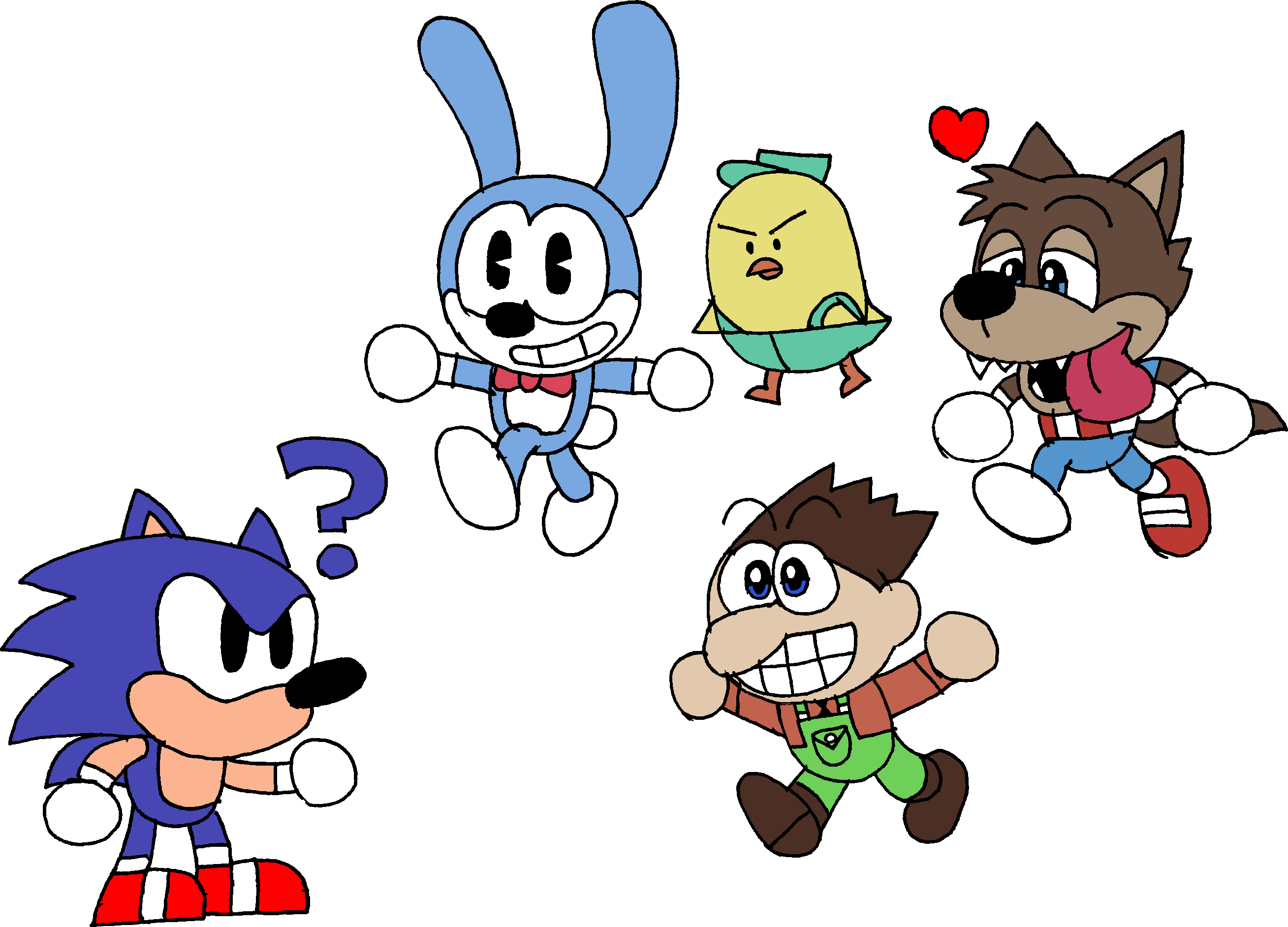 Sonic Originally Rabbit Sonic and his prototypes by ToonTrev on DeviantArt