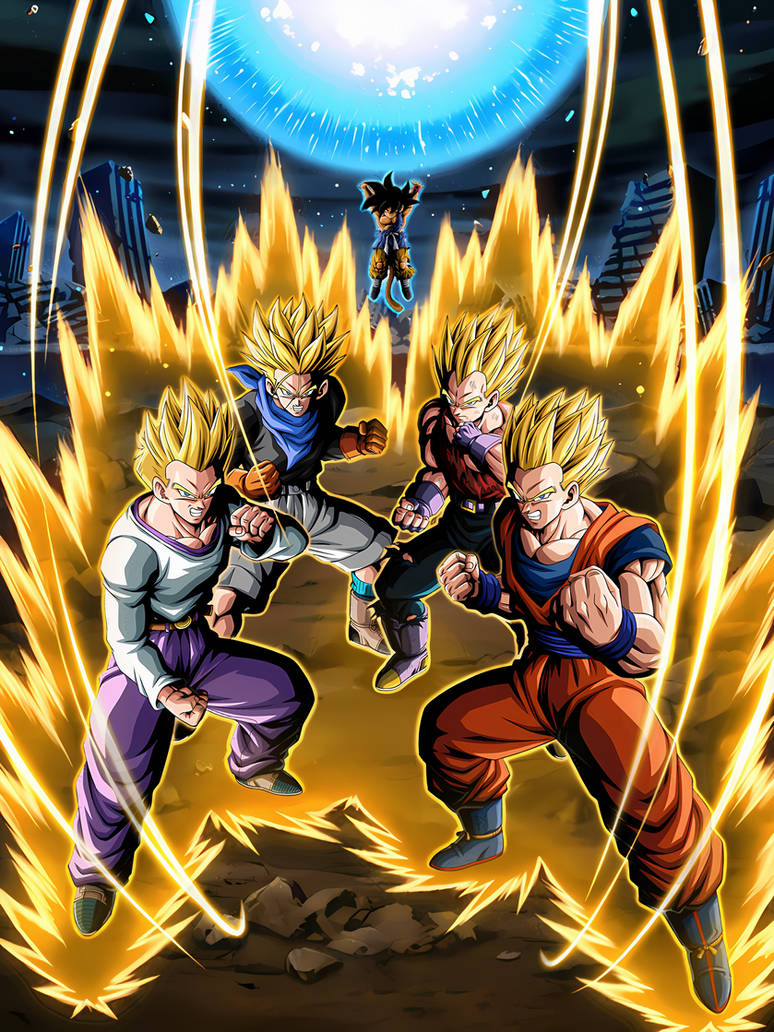 Goku, Trunks, Vegeta, Gohan  Dragon ball super manga, Anime
