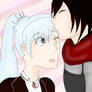 Ruby and Weiss forehead kiss