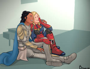 Captain Marvel and Valkyrie