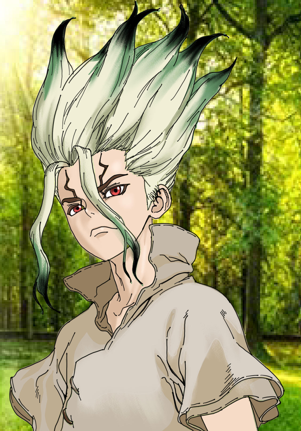 First Time Drawing Senku by KurisutaSubarashii on DeviantArt