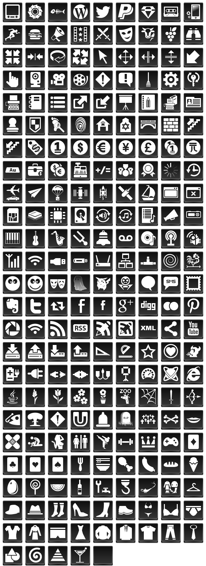 Free Black Button Icons