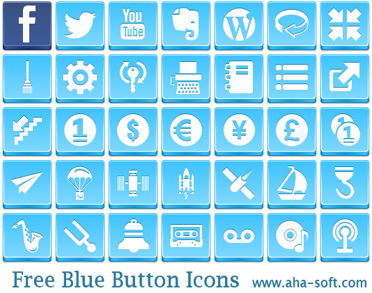 Free Blue Button Icons