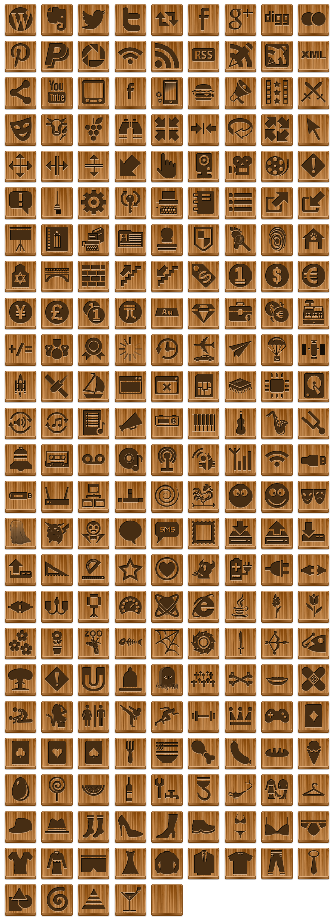 Free Wood Button Icons