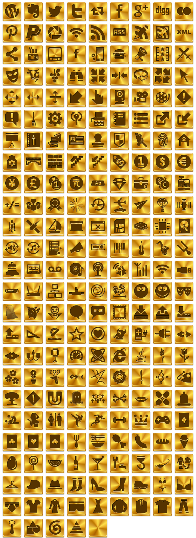 Free Gold Button Icons