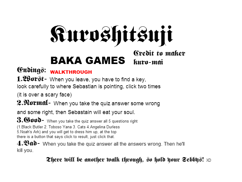 Kuroshitsuji Baka Games Walk Through By Kuroshitsuji4life123 On Deviantart Kuroshitsuji Baka Games Walk Through By Kuroshitsuji4life123 On Deviantart