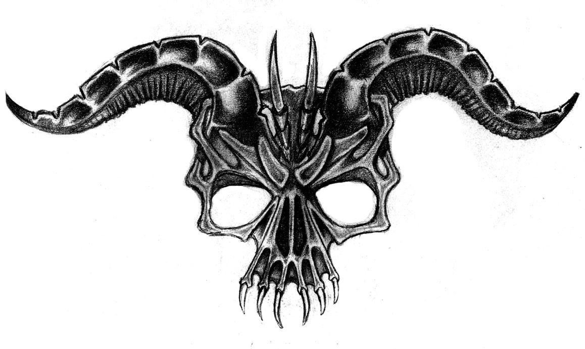 Demon Skull Line Art Related Keywords & Suggestions - Demon 
