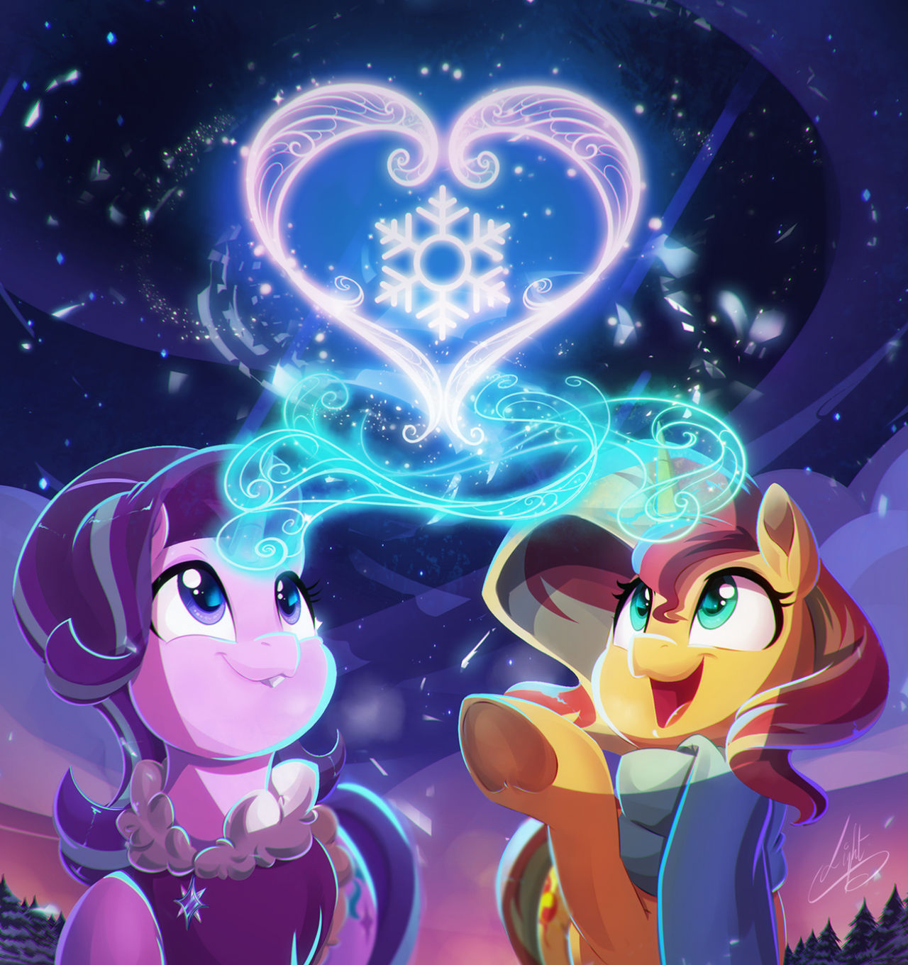 Sunset Starlight Heart Warming -  by Light