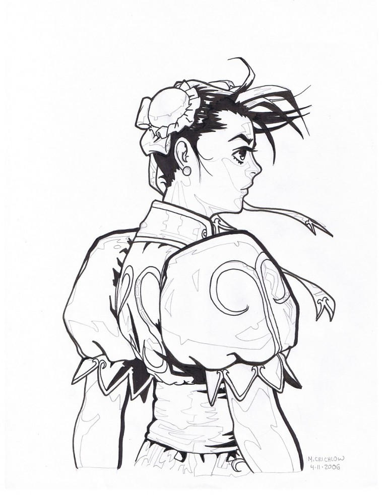Chun li - Pencil and Ink by MichaelCrichlow on DeviantArt