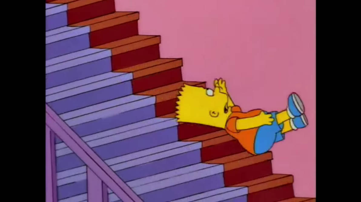 Simpsons Falling Bart Falling Down Steps by gamerpianist105 on DeviantArt