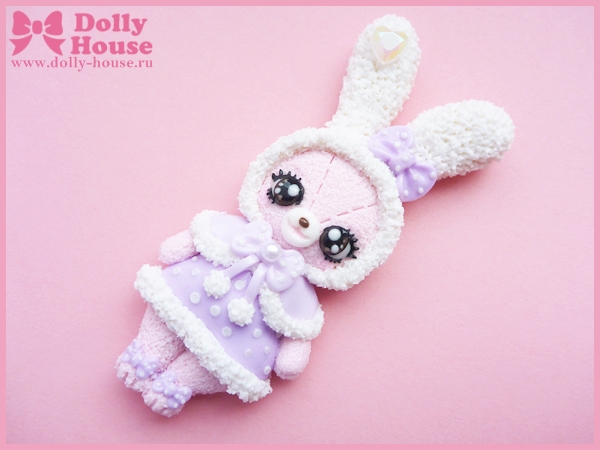 Angelic Winter Bunny Brooch