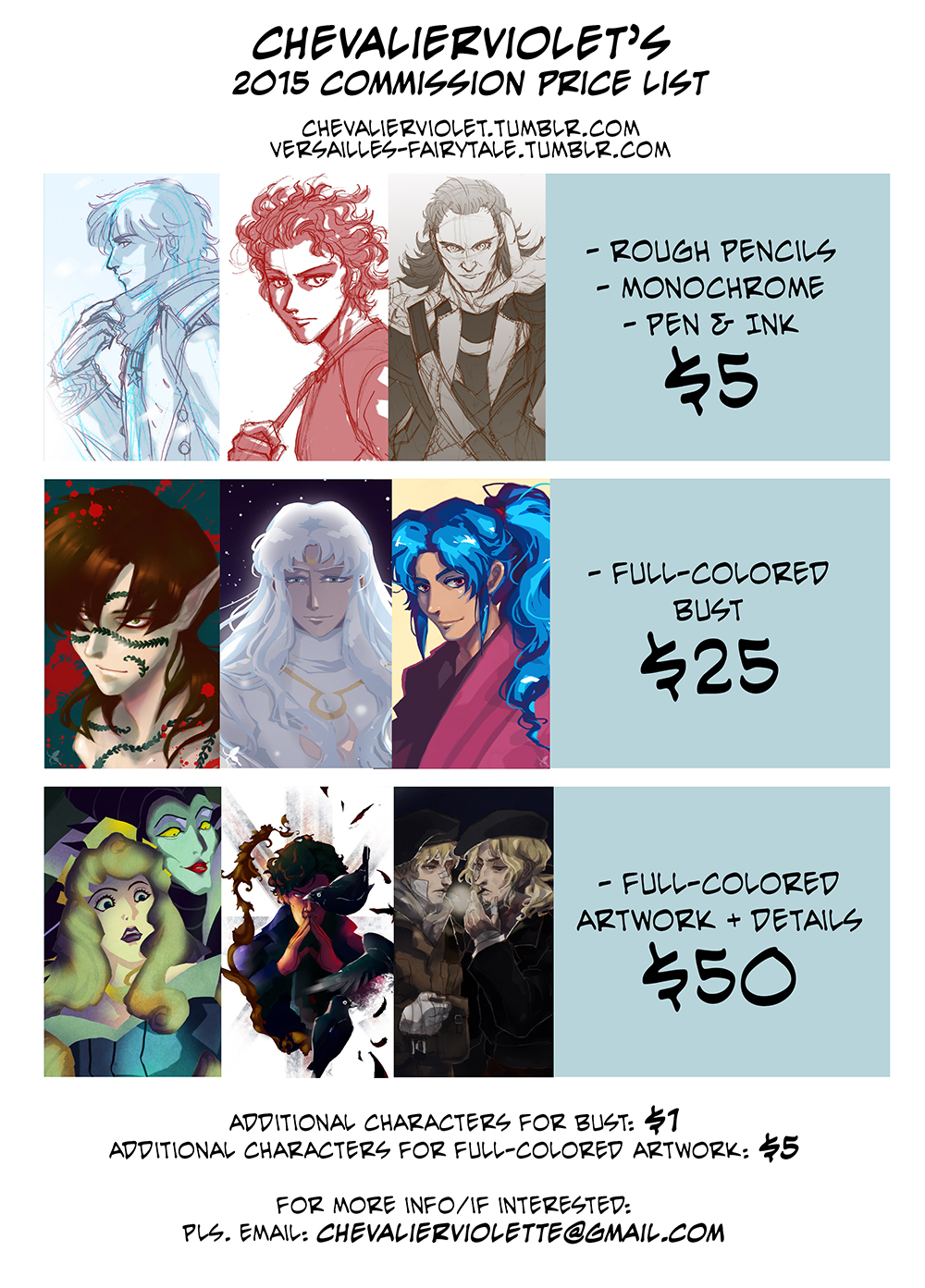 COMMISSION OPEN! Price list~