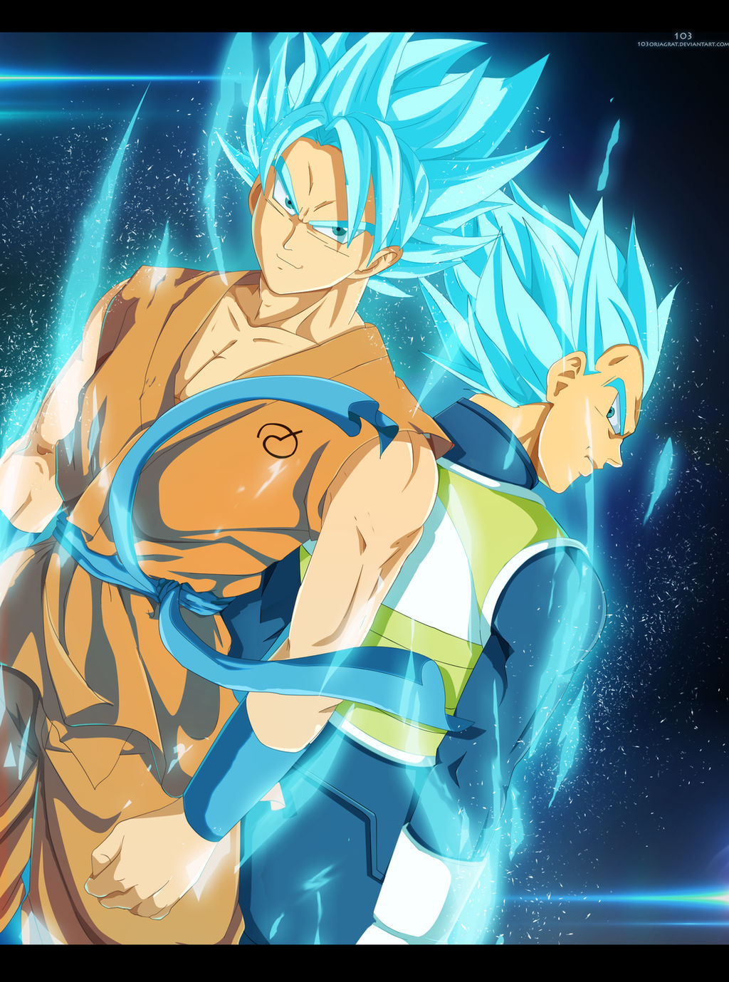 Goku And Vegeta super saiyan GODS