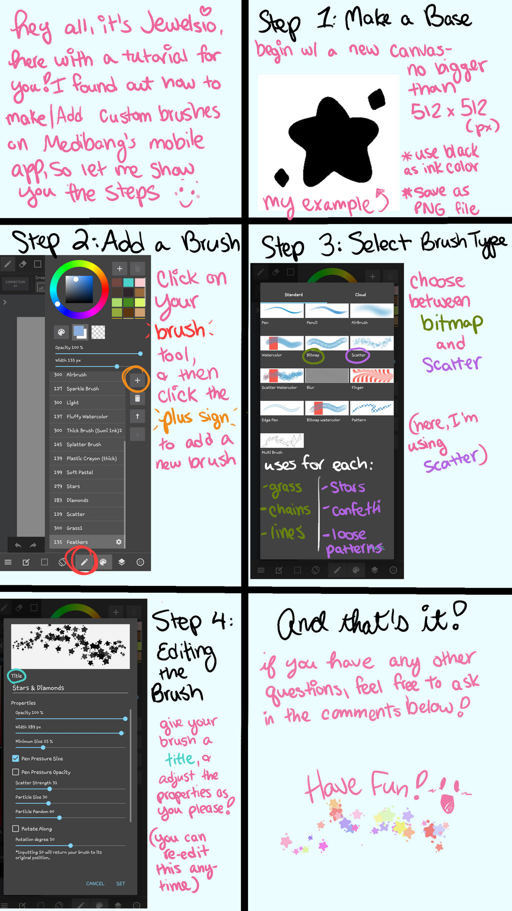 How To Create Custom Brushes On Medibang Mobile By Jewelsio On Deviantart