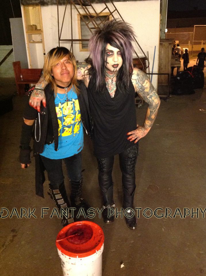 Me and Dahvie Vanity on Set of Damaged